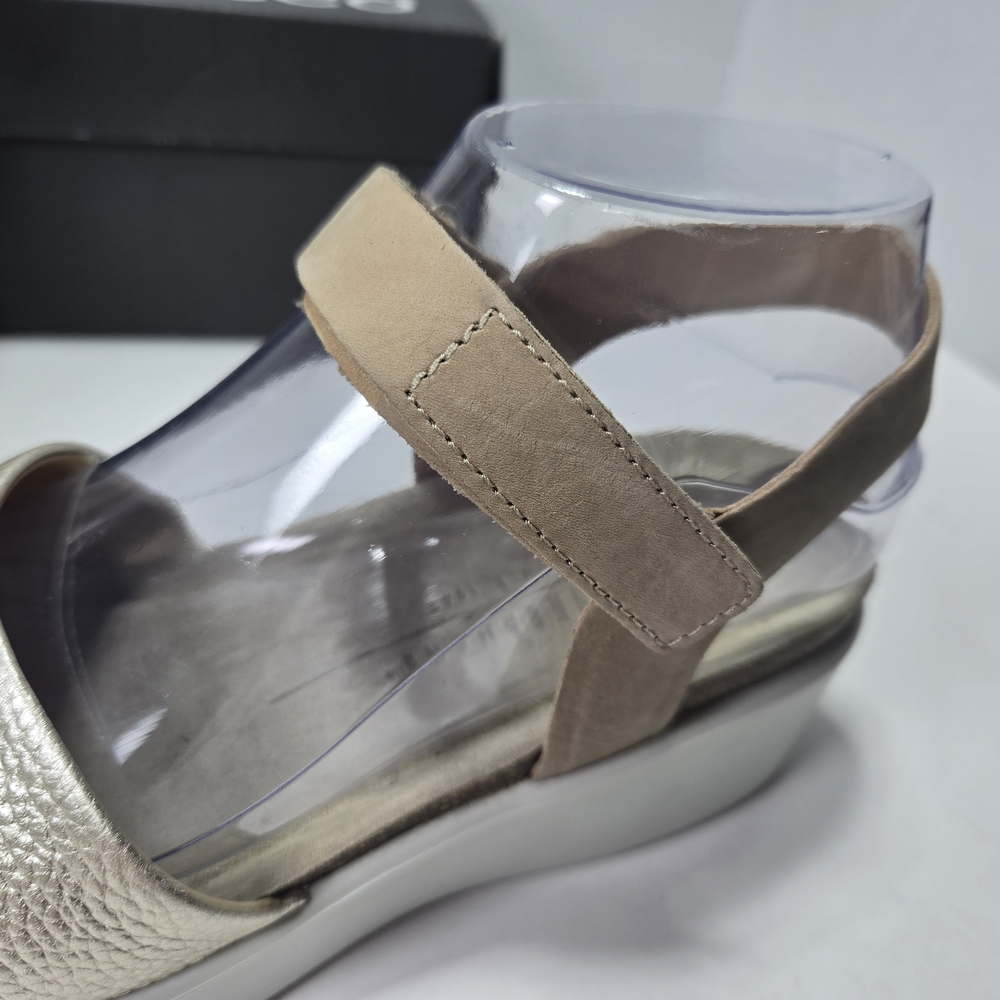 ECCO Women's Flowt Wedge Nubuck Leather Cork Sandals Size 7 - 7.5 - Picture 7 of 14